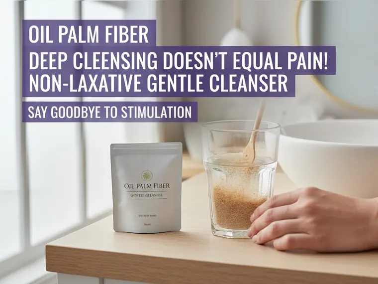The Oil Palm Fiber (OPF) cleansing mechanism: Non-Laxative Gentle Cleanser, utilizing bulk and hydration for physical propulsion without chemical stimulation or the risk of electrolyte imbalance. Contrasts OPF with harsh detox methods that rely on laxative dependence and cause metabolic damage.