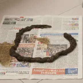 Dahlia Pearl's testimonial photo showing long mucoid waste being released on Day 1 of the cleanse, demonstrating 5 to 6 feet of shocking results and the product's high value